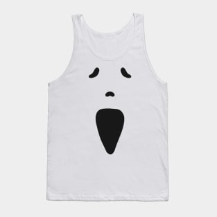 Scary Screaming Ghost Face Mask Halloween Design Tank Top